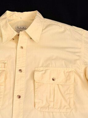 Cabela's Legendary Quality Button Down Utility Shirt L Yellow Outdoors